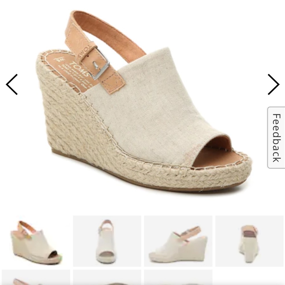 Toms Cream and Tan Wedges